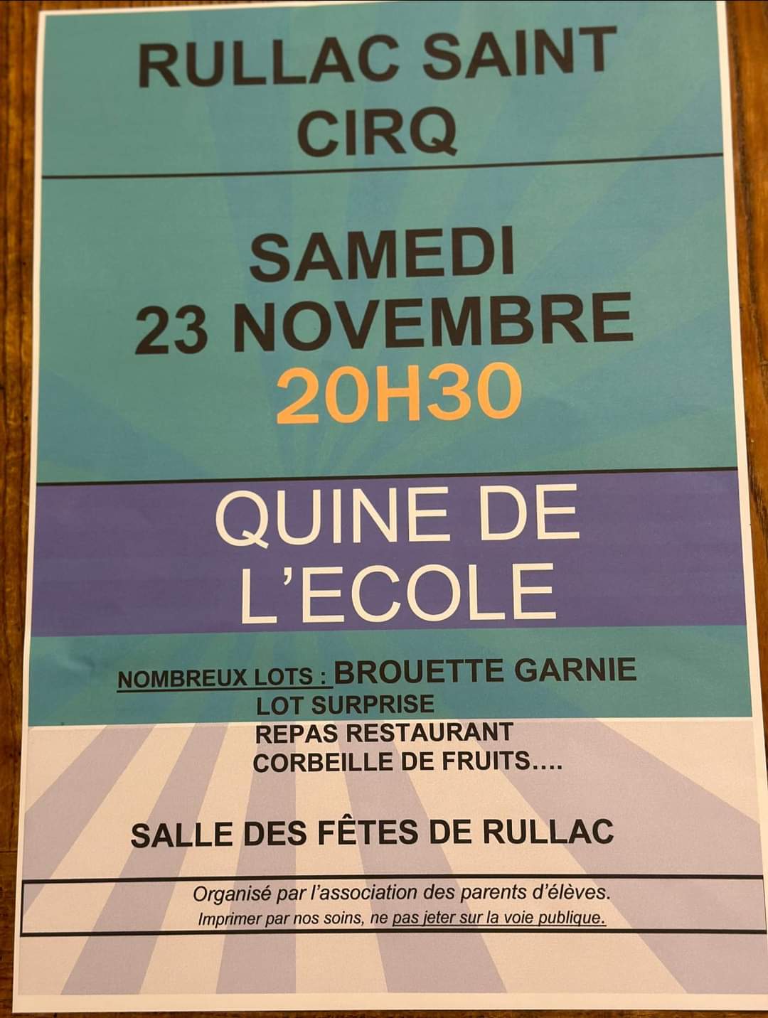 Lire la suite à propos de l’article L’APE organise la quine de l’école le 23 Novembre à 20h30